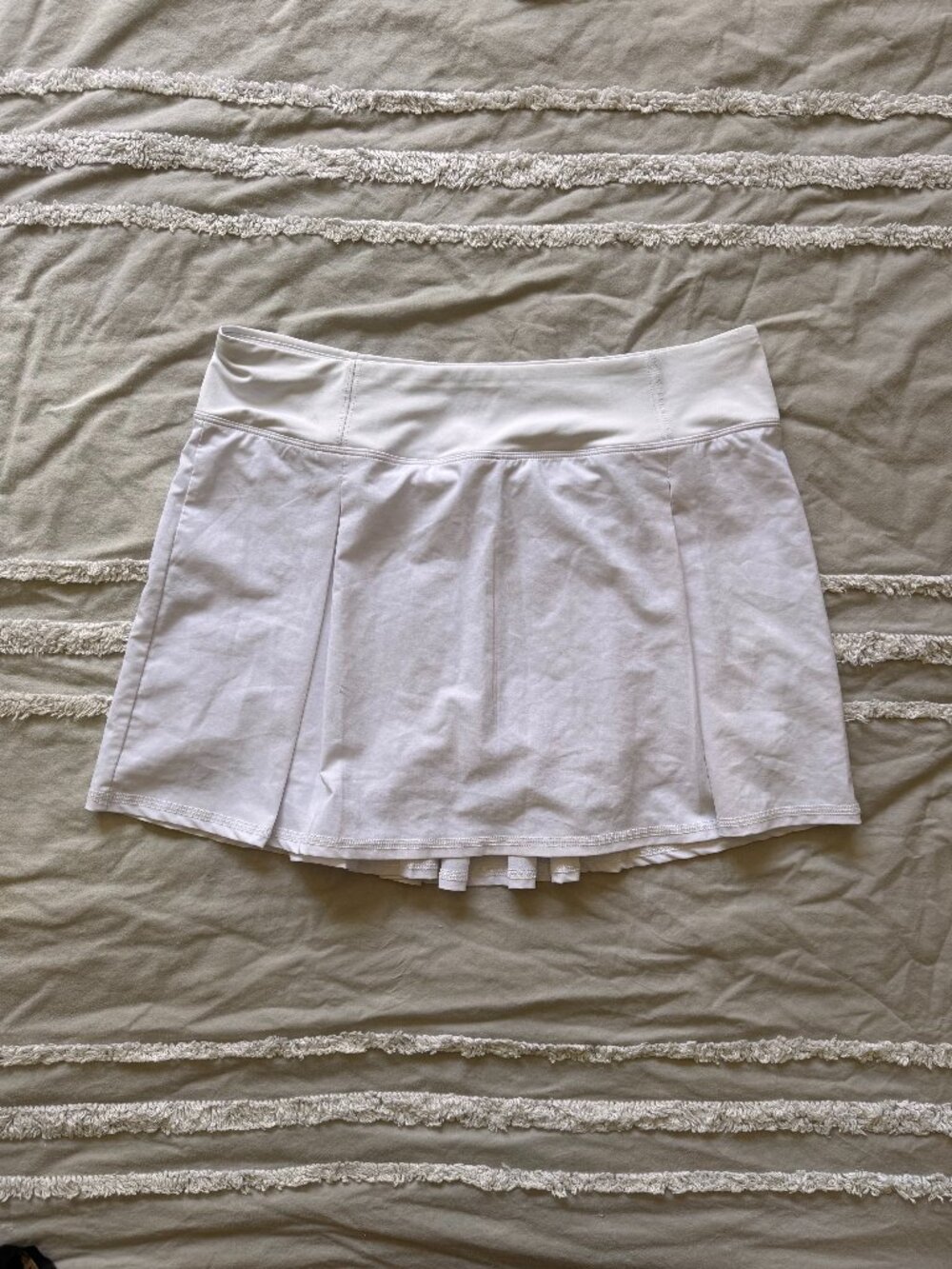 Kyodan White Pleated Back Tennis Skort Zipper Pocket Large L